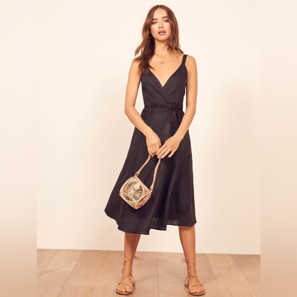 Reformation Dresses Reformation Sz Medium Beverly Black 0 Linen